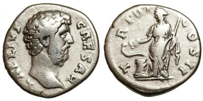 Aelius (136-138)
AR Denarius
3,25 g / 16 mm
Rome, 137
Bare head right / Salu...