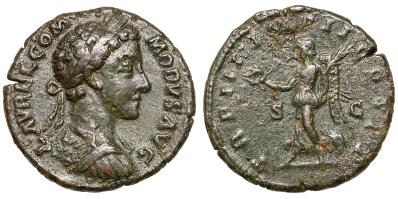 Commodus (177-192)
AE As
8,77 g / 24 mm
Rome, 178
Laureate and cuirassed bus...