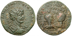 Philip I. (244-249)
AE
25,02 g / 34 mm
CILICIA, Seleucia ad Calycadnum.
Radiate, draped, and cuirassed bust right. / Draped bust of Artemis-Tyche ...