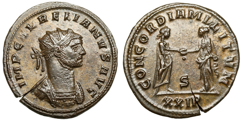 Aurelian (270-275)
AE Antoninianus
3,77 g / 22 mm
Siscia, 274
Radiate and cu...