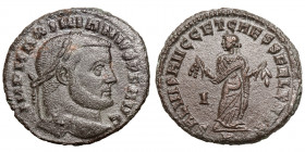Maximian (286-305)
AE Follis
9,75 g / 26 mm
Carthago (Carthage)
Laureate head right. / Carthago standing left, holding fruits in both hands; B.
R...