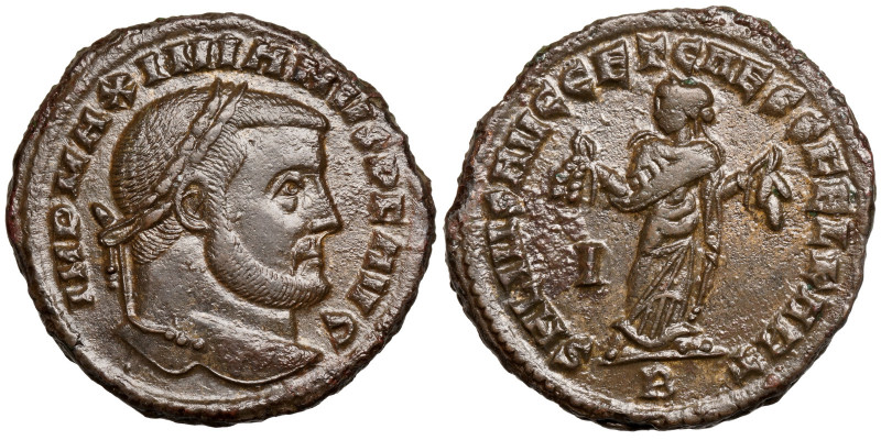 Galerius Maximianus (Caesar, 293-305)
AE Follis
9,41 g / 27 mm
Carthage
Laur...