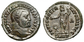 Maximinus II. (310-313)
AE Follis
4,55 g / 23 mm 
Heraclea, 312
Laureate head right. / Jupiter standing left, holding globe and scepter; (wreath)/...