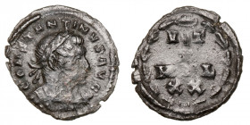 Constantine I. 'The Great' (307/10-337)
AE Quarter Follis
0,73 g / 14 mm
Treveri, 310-311
Laureate and cuirassed bust right. / VOT/X/MVL//XX in fo...