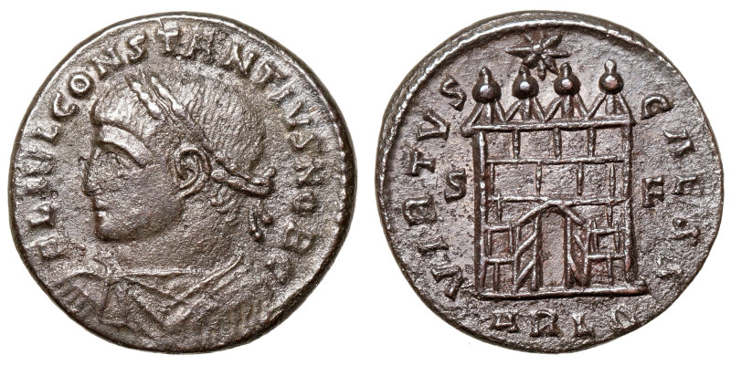 Constantius II. (Caesar, 324-337)
AE Follis
3,25 g / 18 mm
Arles
Laureate, d...