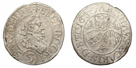 Ferdinand II. (1619-1637)
AR Groschen/3 Kreuzer
1,63g / 21mm
St. Veit
1630
Her. 1127.
n. very fine
