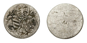Leopold I. (1657-1705)
AR einseitiger 2 Pfennig
0,58g / 13mm
Wien
1668
Her. 2041
fine
