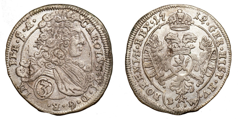 Karl VI. (1711-1740)
AR Groschen/3 Kreuzer
1,66 g / 21 mm
1712 (B-W) Kuttenbe...