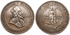 Bohemia
AR-Cast medal
22,18 g / 42 mm
Christian Wermuth. ~1715-1739
Jan Hus, carefully reworked early cast medal on his conviction and death at th...