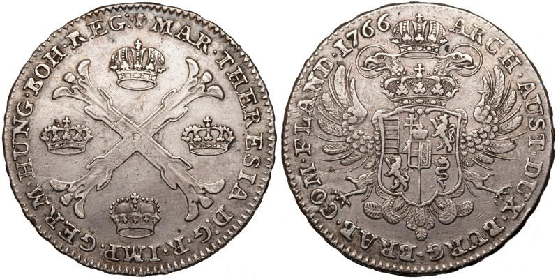 Maria Theresia (1740-1780)
Kronentaler
29,17 g / 39 mm
Brüssel
1766
Eypelta...