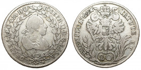 Joseph II. (1765-1780) Coregent
AR 20 Kreuzer
6,47g / 28mm
Wien (A/IC-SK)
1769
Her. 121
n. very fine
