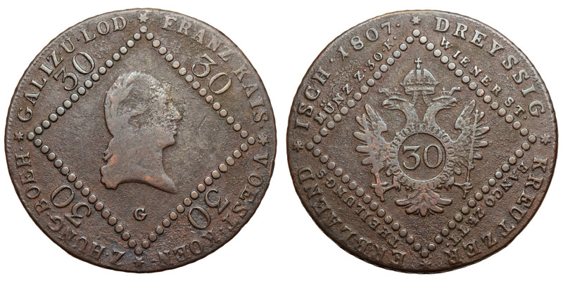 Franz II (1792-1835)
AE 30 Kreuzer
16,97 g / 37 mm
1807 G


n. very fine, ...