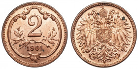 Franz Joseph I. (1848-1916)
2 Heller, 1901
3,44 g / 19 mm



n. Mint State!