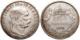 Franz Joseph I. (1848-1916)
5 Korona (1908 K.B.)
24,02 g / 36 mm
Kremnitz 


very fine