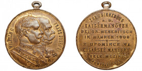 Franz Joseph I. (1848-1916)
AE Medal
11,62 g / 32 mm
1909
Medal commemorating the maneuvre in Gross Meseritsch (Velké Meziřičí, Moravia)

very f...