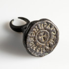 Byzantine Stamp Seal
AE
24 mm
~ 5th-8th century
Circular inscription with center cross.

Very fine condition, worn-out loop.
Austrian collectio...