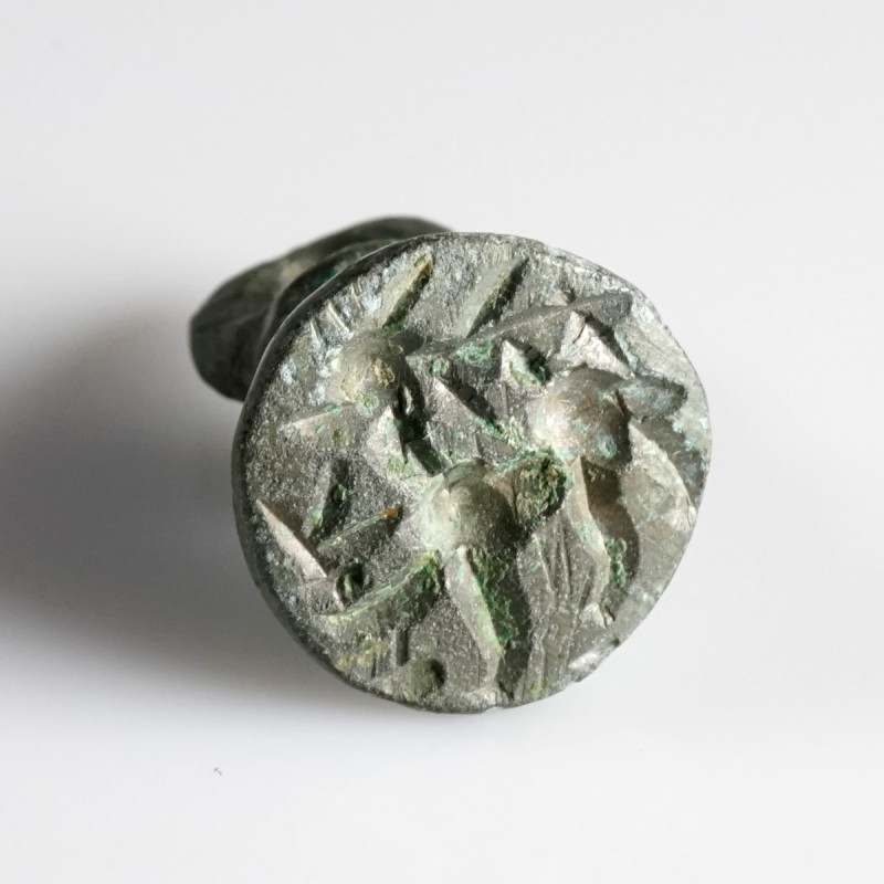 Byzantine Stamp Seal
AE
19 mm
~ 5th-8th century
Engraved animal to left.

...