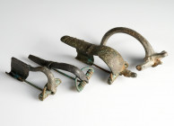 Roman/Germanic Fibula Lot
AE
55-37 mm
~ 2nd-4th century 


Restored pins.
Austrian collection, acquired at the European art market.
