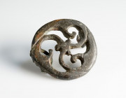 Roman Triskele Brooch
AE
38 mm
~ 2nd-4th century 


Pin missing.
Austrian collection, acquired at the European art market.