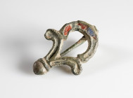 Roman Enamelled Brooch
AE
33 mm
~ 2nd-4th century 


Pin restored.
Austrian collection, acquired at the European art market.