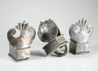 Heavy Roman Chariot Fittings
AE
105-95 mm height
~ 1st-3rd century
Lot of 3. Pelta-shaped ornament.

Nearly full tin-plated.
Austrian collectio...