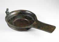 Bronze Patera/Bowl

24,5 cm
~ 9th-8th century BCE
Spouted bowl; body and spout hammered from sheet. Handle opposite the spout, cast separately usi...
