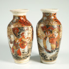 Two Satsuma Vases
Porcelain
11,5 cm height
Meiji Period (1868-1912)
Painted Bushi Szene (Samurai) in red and gold. Signed.


Austrian collectio...
