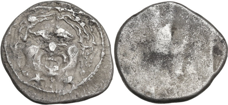 Greek Italy. Etruria, Populonia. AR 20-Asses, c. 300-250 BC. Obv. Facing head of...
