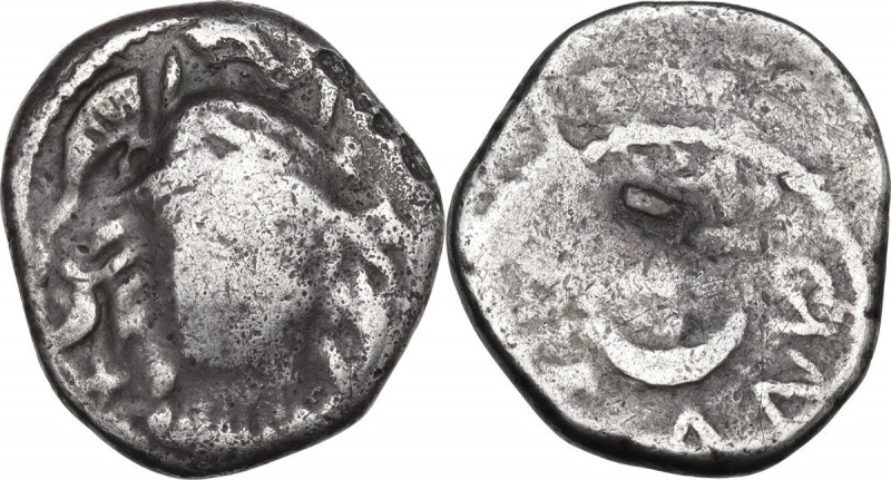 Greek Italy. Etruria, Populonia. AR 20-Asses, 3rd century BC. Obv. Head of Menvr...