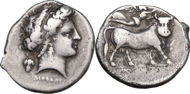 Greek Italy. Central and Southern Campania, Neapolis. AR Nomos, c. 320-300 BC. O...