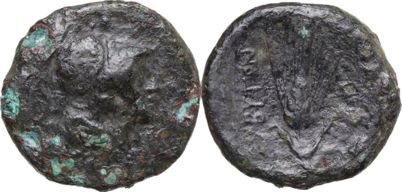 Greek Italy. Southern Apulia, Butuntum. AE 22 mm. 275-225 BC. Obv. Head of Athen...