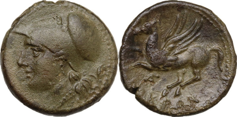 Greek Italy. Bruttium, Locri Epizephyrii. AE 23 mm. period of Pyrrhus, c. 280-27...