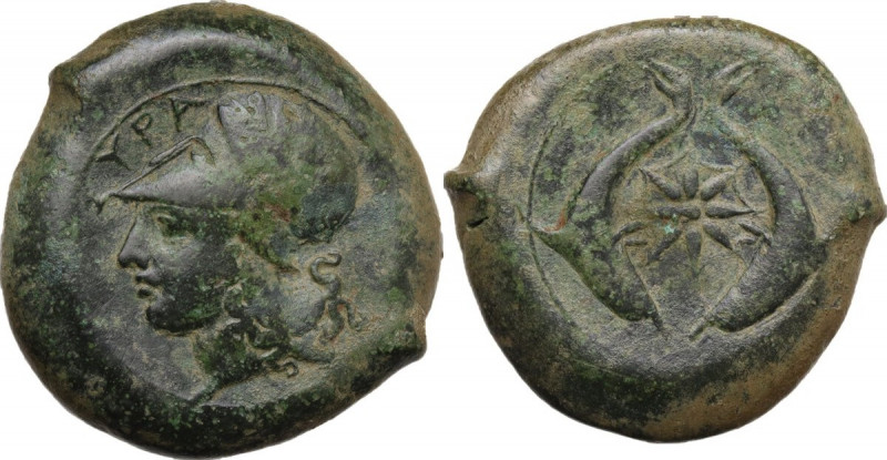 Sicily. Syracuse. Dionysios I to Dionysios II. AE Drachm. Struck c. 380 BC. Obv....