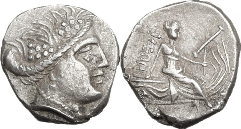 Continental Greece. Euboia, Histiaia. AR Tetrobol, c. 267-168 BC. Obv. Head of t...