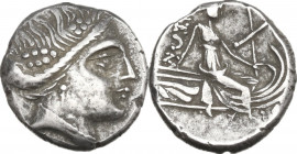 Continental Greece. Euboia, Histiaia. AR Tetrobol, c. 267-168 BC. Obv. Head of the nymph Histiaia right, wearing ivy-wreath. Rev. [ΙΣΤΙ]-AΙΕΩΝ. Nymph ...