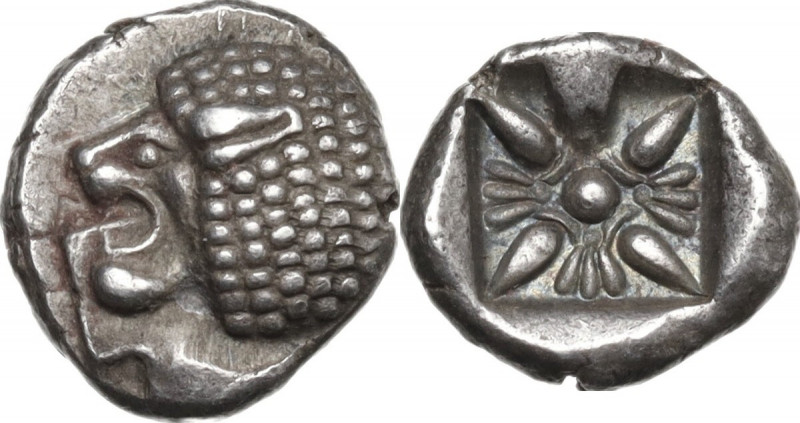 Greek Asia. Ionia, Miletos. AR 1/12 Stater or Obol, late 6th-5th centuries BC. O...