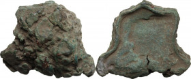 Aes Premonetale. Aes Rude. Cast bronze lump, central Italy, 8th-4th century BC. Vecchi ICC 1. AE. 205.60 g. About mm. 51x42x25. Lovely earthen deep em...