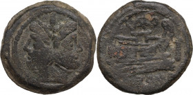 Terentius Varo. AE As, c. 169-158 BC. Obv. Laureate head of Janus; above, mark of value I. Rev. Prow right; above, VARO ligate; before, mark of value ...