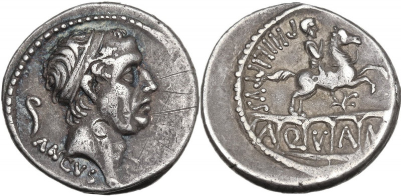 L. Marcius Philippus. AR Denarius, Rome mint, 56 BC. Obv. Diademed head of Ancus...