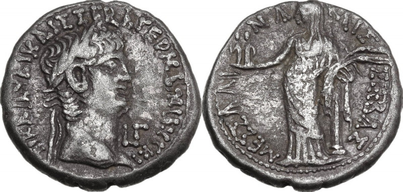 Claudius (41-54) with Messalina, his third wife (died 48 AD). AR Tetradrachm, Al...