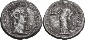 Claudius (41-54) with Messalina, his third wife (died 48 AD). AR Tetradrachm, Alexandria mint, year 3 (c. 42/43 AD). Obv. Laureate head of Claudius ri...