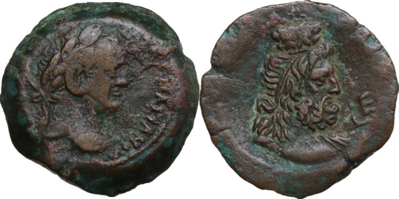 Vespasian (69 -79). AE 25 mm. Alexandria mint, Egypt. Obv. [AYTOK KAIΣ ΣEBA OY]E...