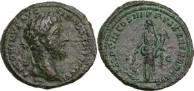Marcus Aurelius (161-180). AE As, c. 175-176 AD. Obv. M ANTONINVS AVG GERM SARM TR P XXXI. Laureate head right. Rev. IMP VIII COS III P P PAX AETERNA ...
