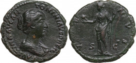 Faustina II, wife of Marcus Aurelius (died 176 AD). AE As. Struck under Antoninus Pius, c. 150-152 AD. Obv. FAVSTINA AVG ANTONINI AVG PII GFIL. Draped...