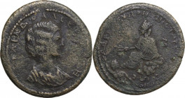 Julia Domna, wife of Septimius Severus (died 217 AD). AE 38.5 mm. Tarsus mint, Cilicia. Obv. Draped bust right. Rev. Tyche seated left on rocky outcro...