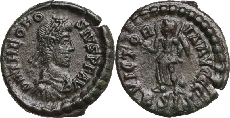 Theodosius I (379-395). AE Follis. Siscia mint, 2nd officina. Struck AD 384-387....