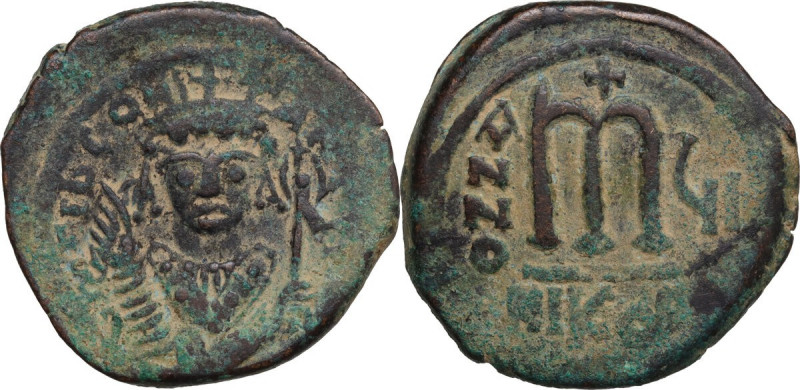 Tiberius II Constantine (578-582). AE Follis. Nicomedia mint, 2nd officina. Date...