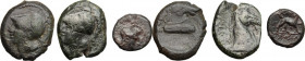 Greek and Punic Sicily. Multiple lot of three (3) unclassified AE coins.