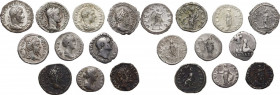 The Roman Empire. Multiple lot of ten (10) unclassified AR Denari of 1st-3rd century AD. AR. About VF/Good VF.
