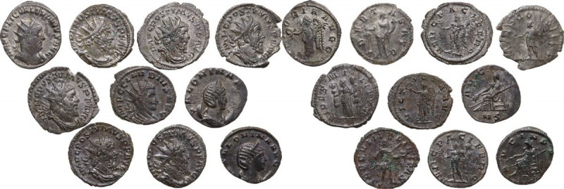 The Roman Empire. Multiple lot of ten (10) unclassified BI Antoniniani of 3rd ce...